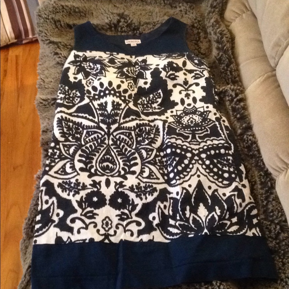 Navy blue print dress